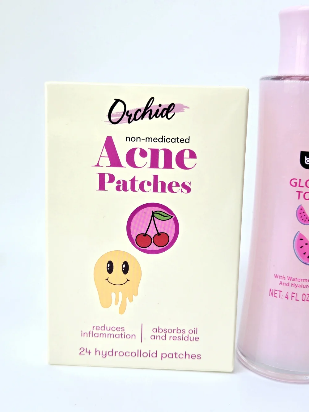 Skincare Set: b.pure Watermelon Glow Up Toner & Orchid Acne Patches NEW